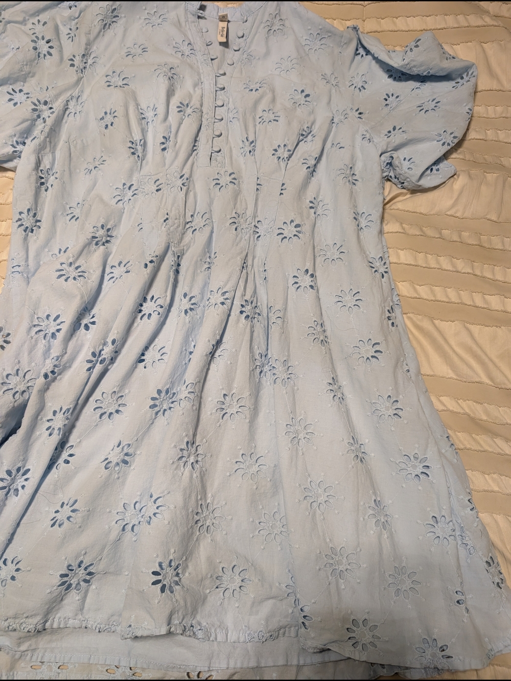 torrid Light Blue Eyelet Short Sleeve Dress